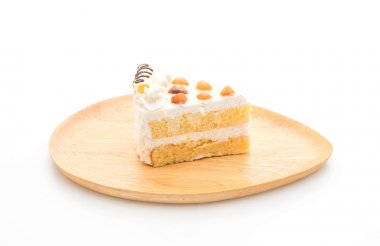 Macadamia pasta beyaz arka plan üzerinde