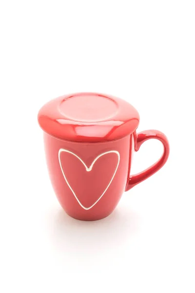 Tasse rouge sur fond blanc — Photo