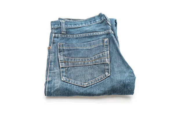 Beyaz arka plan üzerinde katlanmış kot