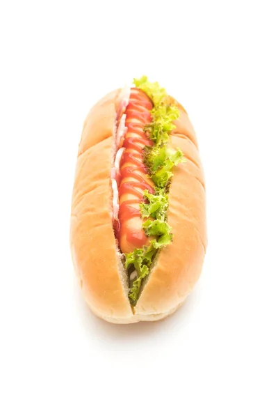 Hot-dog à la saucisse au ketchup — Photo