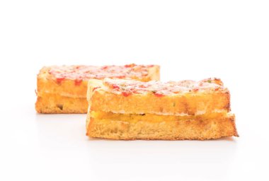 Croque monsieur pastırmalı yumurta soslu sandviç.