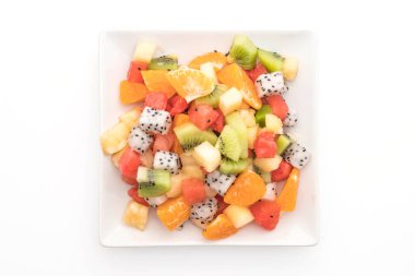 dilimlenmiş meyve (portakal, dragon meyve, karpuz, ananas karışımı, 