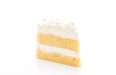 Beyaz arka plan üzerinde vanilyalı kek