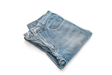 Beyaz arka plan üzerinde katlanmış kot