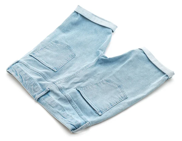 Korte jeans broek geïsoleerd — Stockfoto