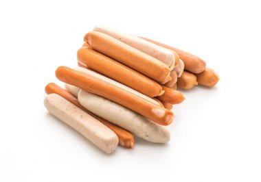 Beyaz arka plan üzerinde sosis mix