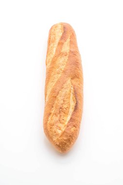 beyaz arkaplanda baget ekmeği