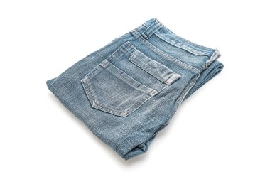 Beyaz arka plan üzerinde katlanmış kot