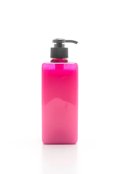 Šampon nebo mýdlo láhev na bílém pozadí — Stock fotografie