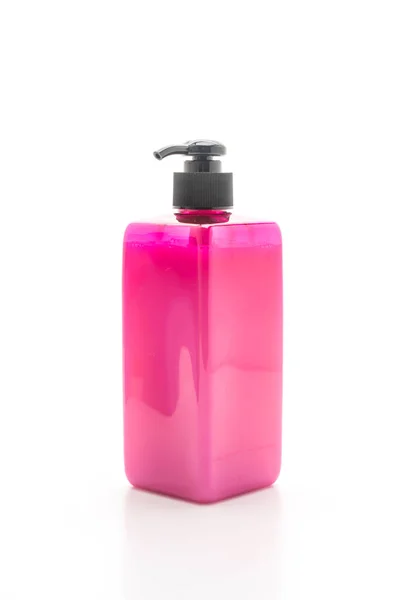 Šampon nebo mýdlo láhev na bílém pozadí — Stock fotografie