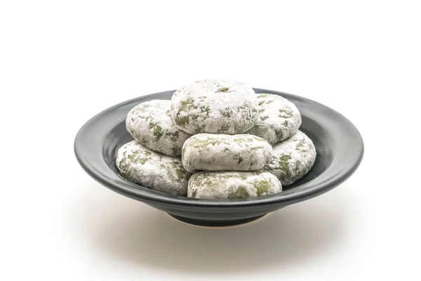 Grönt te mochi med röda bönor — Stockfoto