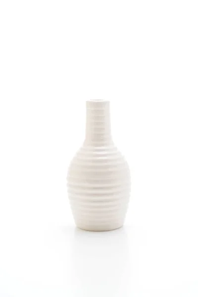 Beau vase blanc sur fond blanc — Photo