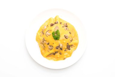 Kremalı mantarlı pirinç omlet