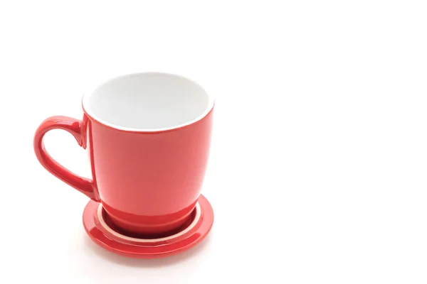 Tasse rouge sur fond blanc — Photo