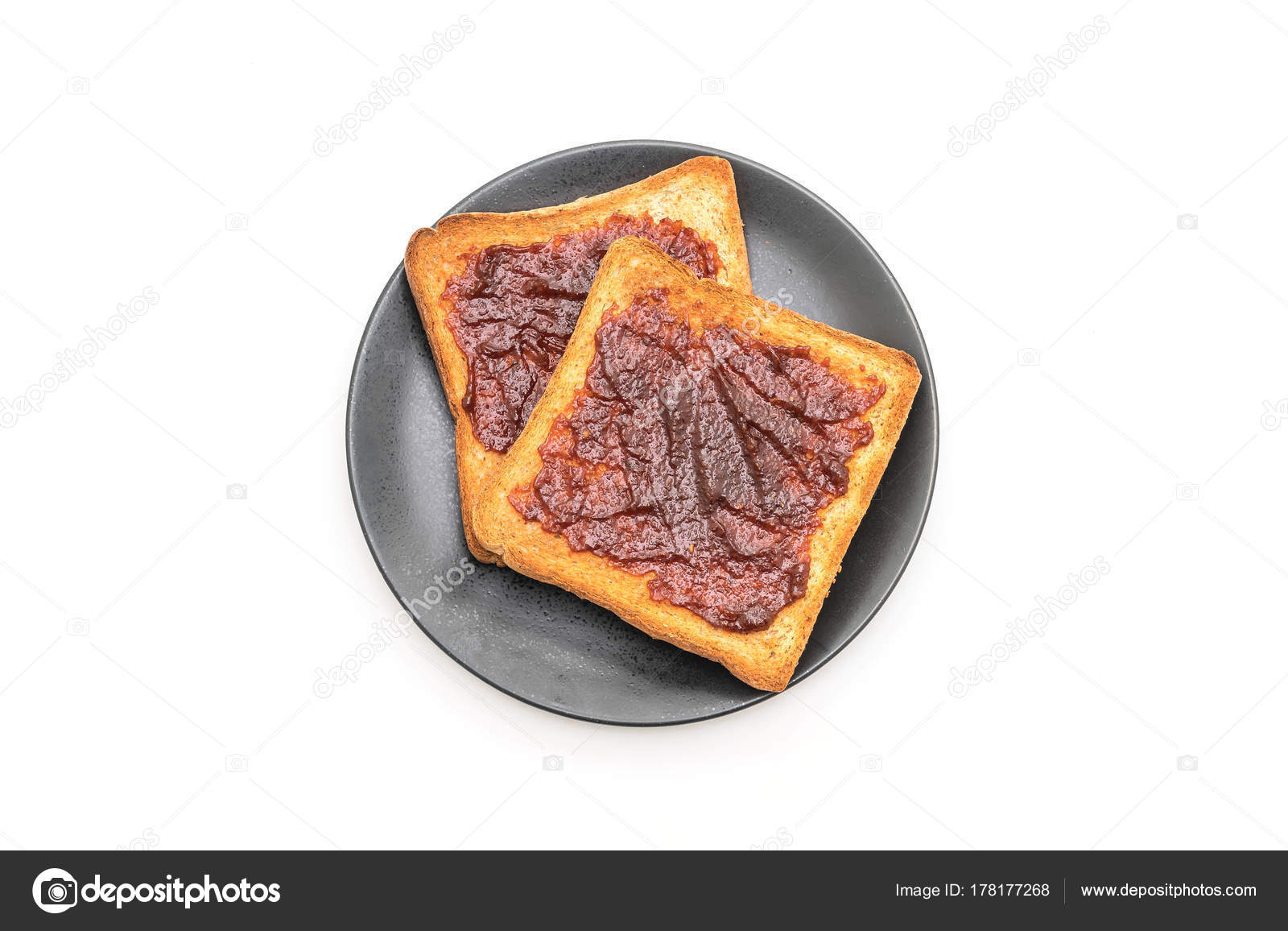 Wholewheat bread toast with chili paste Stock Photo by ©topntp 178177268