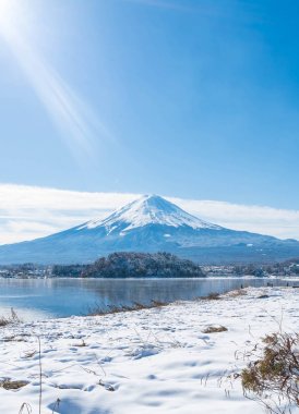 Mountain Fuji San at  Kawaguchiko Lake. clipart