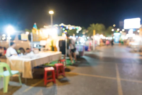 Abstrato borrão e desfocado mercado de rua noite na Tailândia — Fotografia de Stock