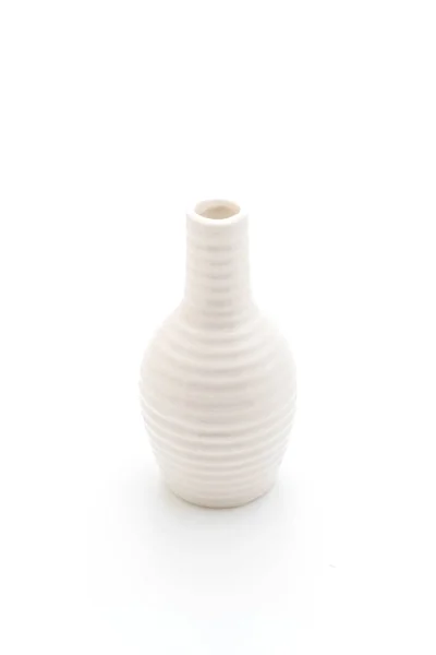 Piękny wazon biały na białym tle — Zdjęcie stockowe