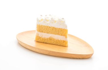 Beyaz arka plan üzerinde vanilyalı kek