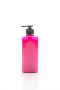 Beyaz arka plan üzerinde şampuan veya sabun şişe