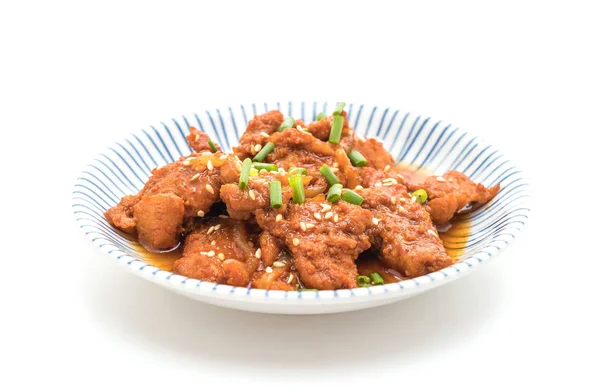 Cerdo frito con salsa coreana picante (bulgogi ) — Foto de Stock