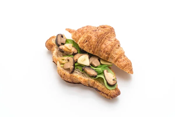 Mushroom croissant sandwich — Stock Photo, Image