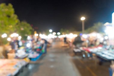 soyut bulanıklık ve defocesed gece semt pazarı Tayland