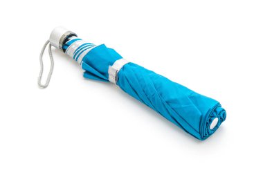 beyaz zemin üzerine mavi şemsiye