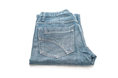 Beyaz arka plan üzerinde katlanmış kot