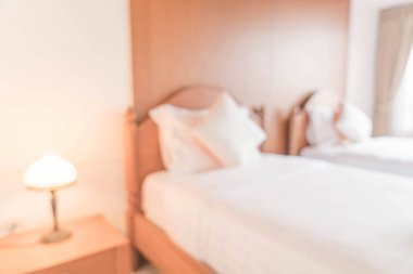 Soyut bulanıklık ve ufuk yatak odası iç ve dekorasyon 