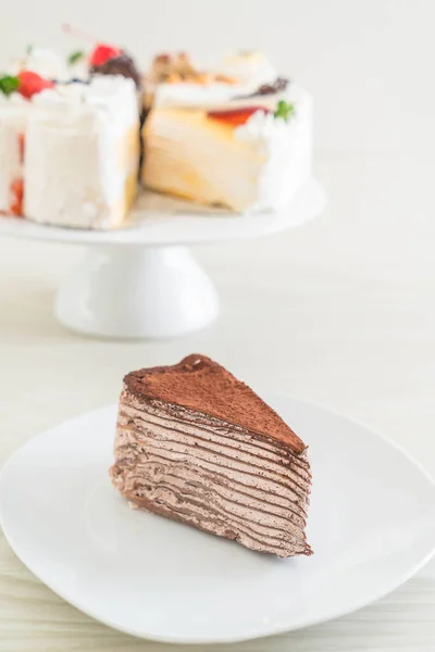 Chocolate crape cake — Stock Photo, Image