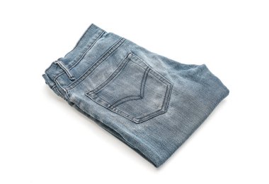 Beyaz arka plan üzerinde katlanmış kot