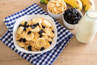 muz, Kuru üzüm ve süt ile tahıl 