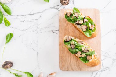 ekmek roket ve shiitake mantar