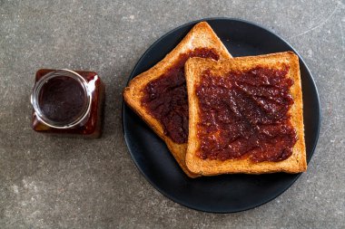bread toast with chili paste clipart