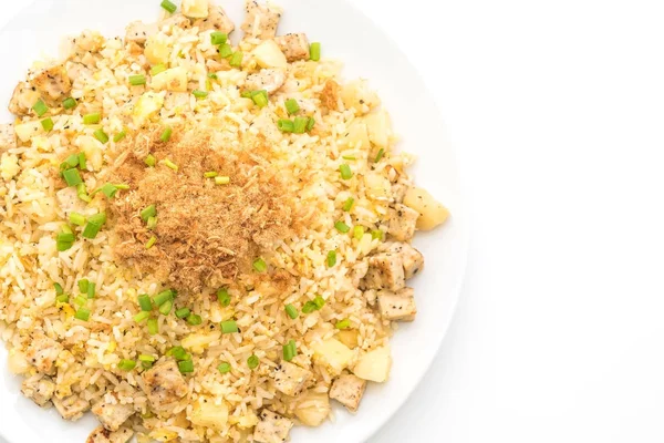 Pineapple fried rice with dried shredded pork — Stock Photo, Image