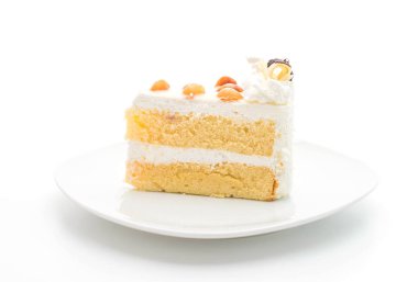 Macadamia pasta beyaz arka plan üzerinde