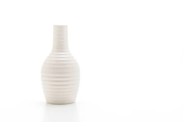 Beautiful white vase on white background — Stock Photo, Image