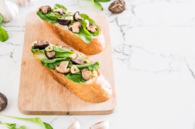 ekmek roket ve shiitake mantar