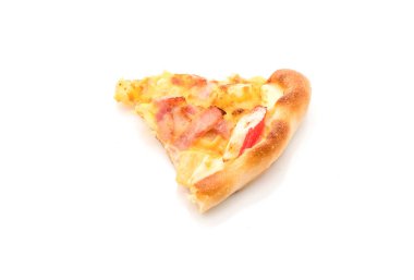 Beyaz arka plan üzerinde izole hawaiian deniz ürünleri pizza 