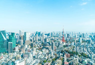 Tokyo şehir manzarası ile Tokyo Tower