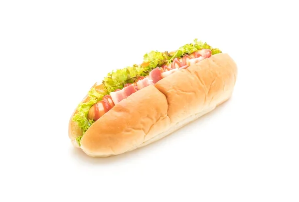 Sosis hotdog ketçap ile — Stok fotoğraf