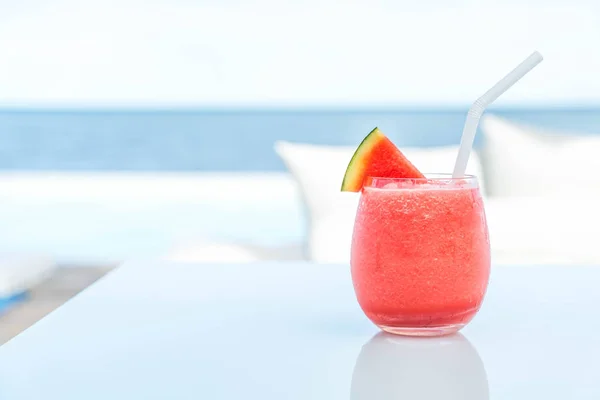 Glas van watermeloen smoothies — Stockfoto