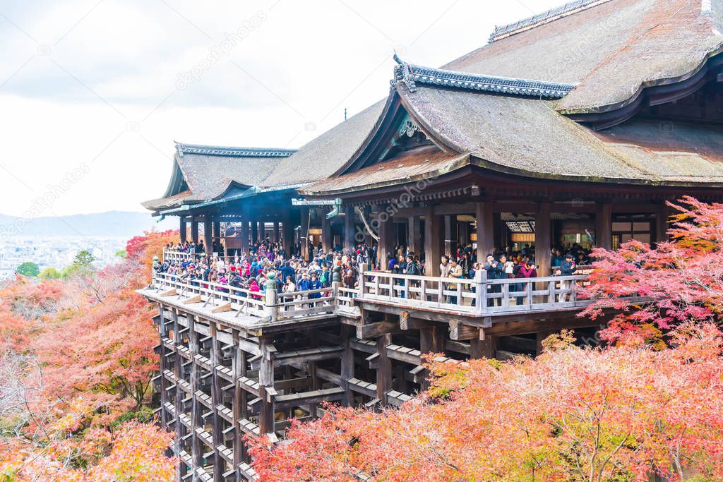 Kiyomizu or Kiyomizu-dera temple in autum season at Kyoto.