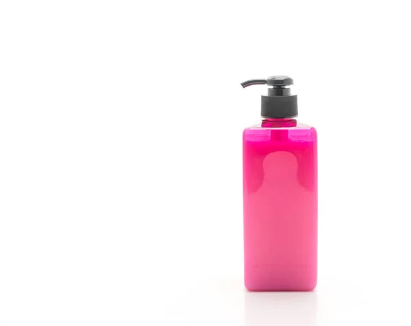 白色背景的洗发水或肥皂瓶 — 图库照片