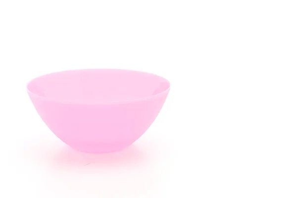 ピンクのプラスチック製のボウル — ストック写真