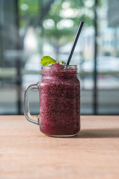 Gemischte Beeren Smoothies Glas — Stockfoto