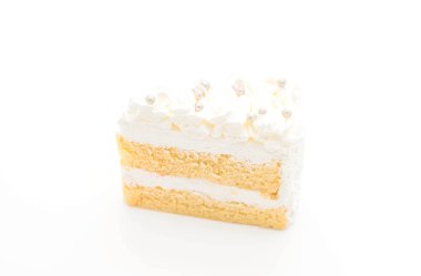 Beyaz arka plan üzerinde vanilyalı kek