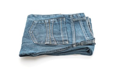 Beyaz arka plan üzerinde katlanmış kot