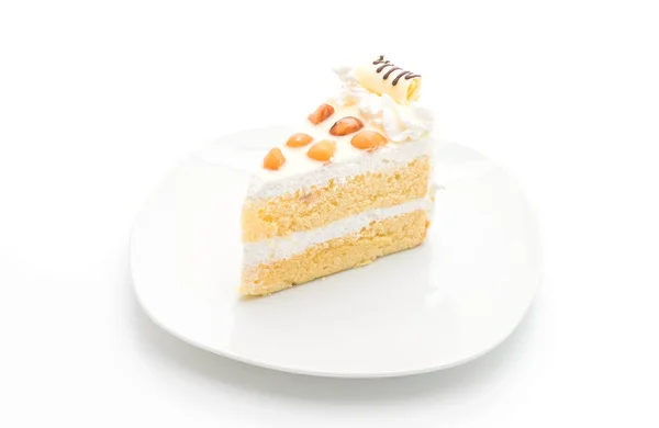 白色背景的澳洲坚果蛋糕 — 图库照片